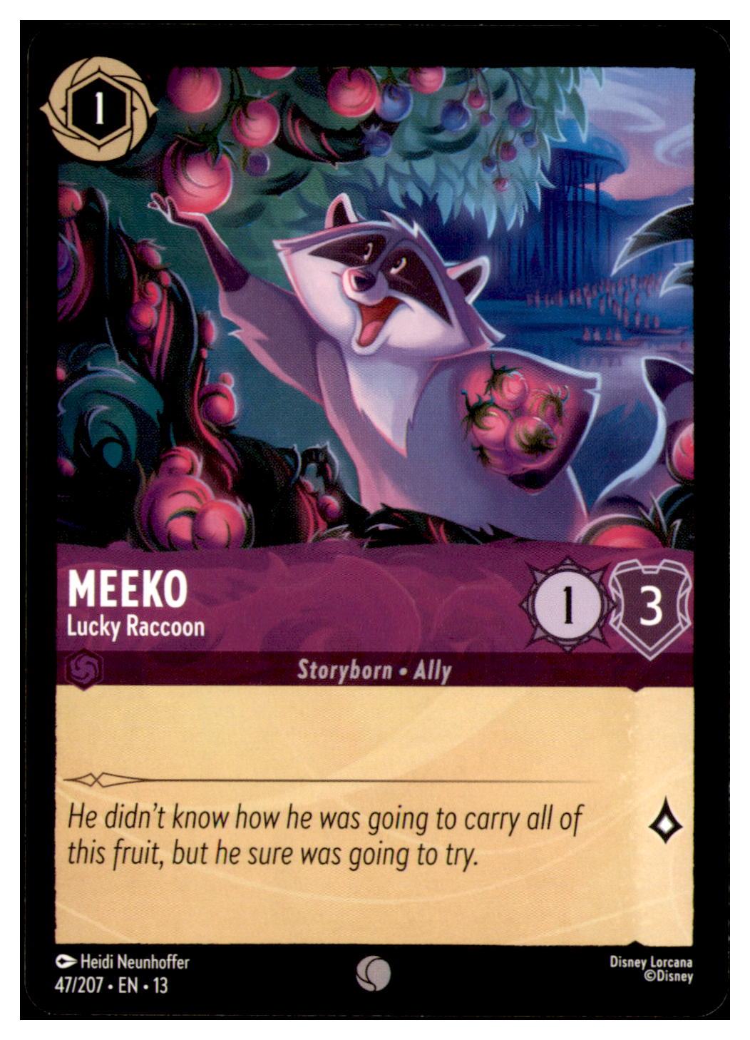 Meeko - Lucky Raccoon Common Attack of the Vine! 47/207 NM