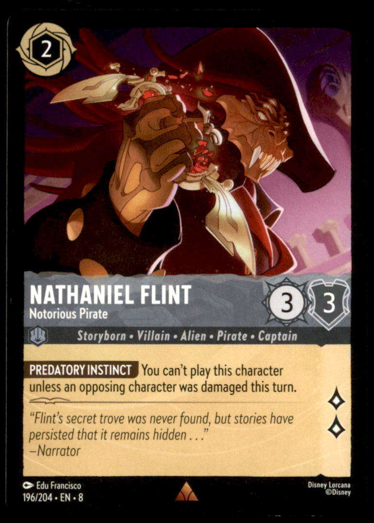 Nathaniel Flint - Notorious Pirate Rare Reign of Jafar 196/204 NM