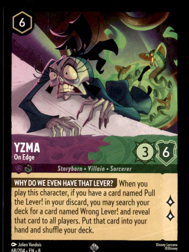 Yzma - On Edge Super Rare Reign of Jafar 68/204 NM