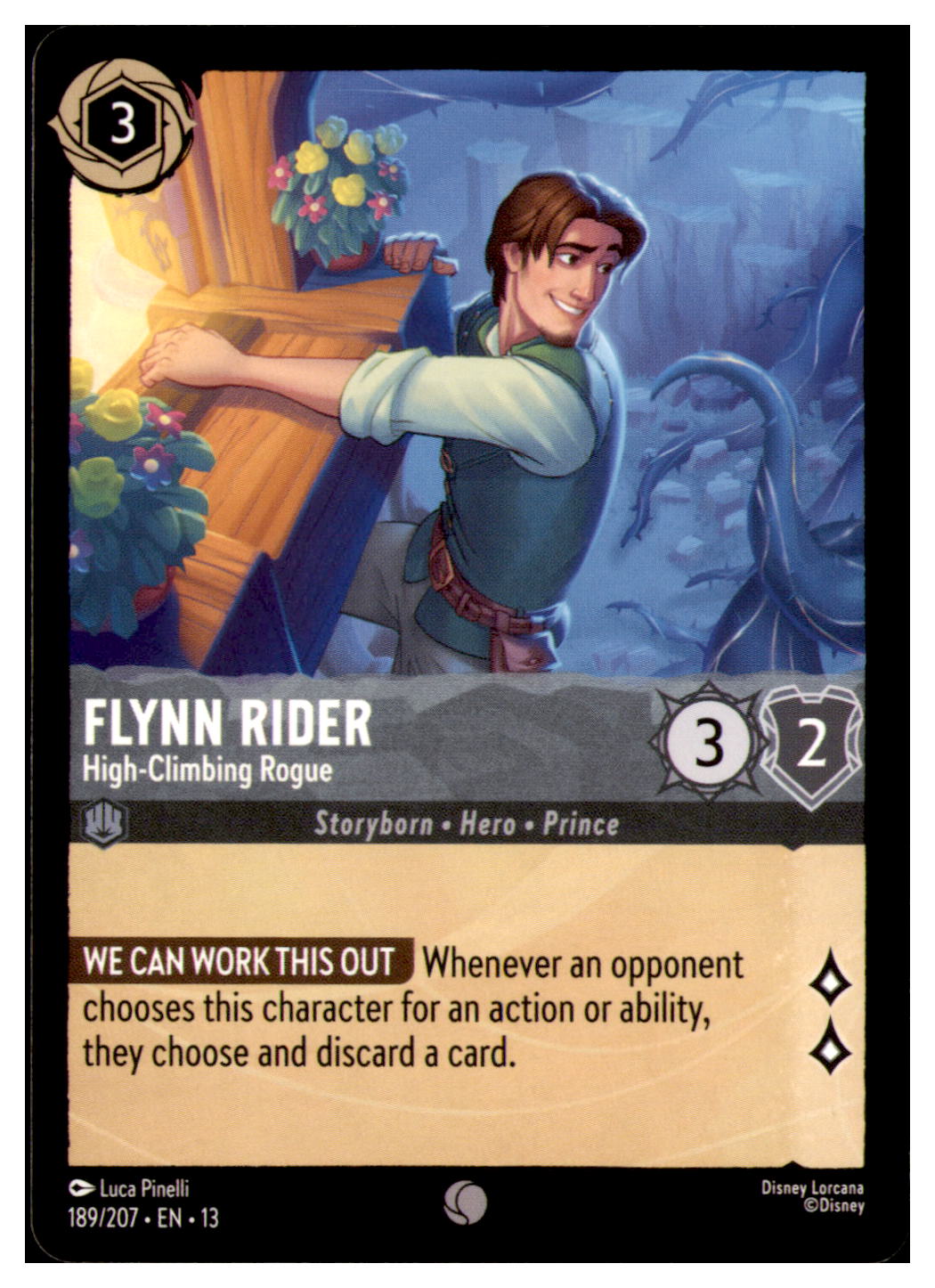 Flynn Rider - High-Climbing Rogue Common Attack of the Vine! 189/207 NM