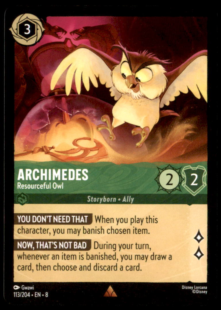 Archimedes - Resourceful Owl Rare Reign of Jafar 113/204 NM