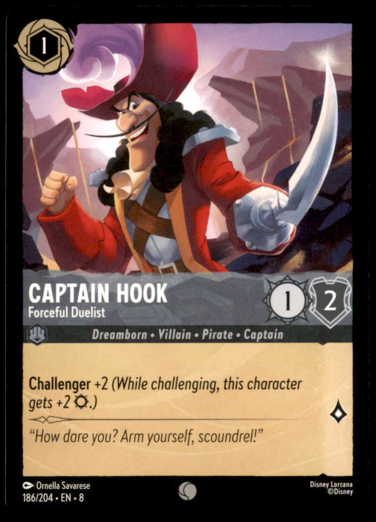 Captain Hook - Forceful Duelist Common Reign of Jafar 186/204 NM