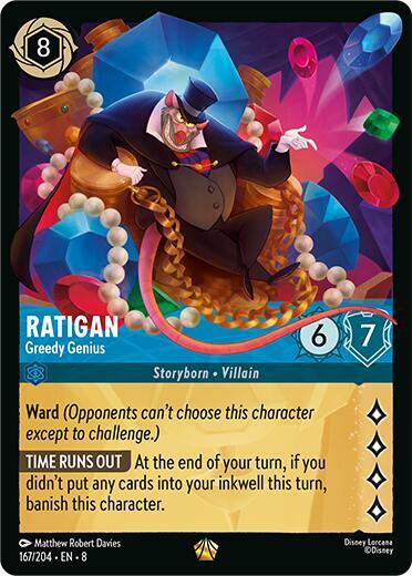 Ratigan - Greedy Genius Cold Foil Legendary Reign of Jafar 167/204 NM