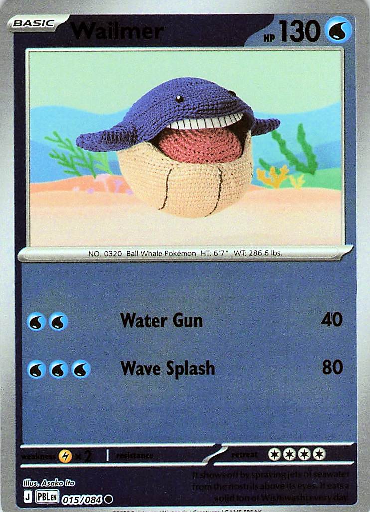Wailmer Reverse Holo 015/084 Common ME05: Pitch Black Near Mint