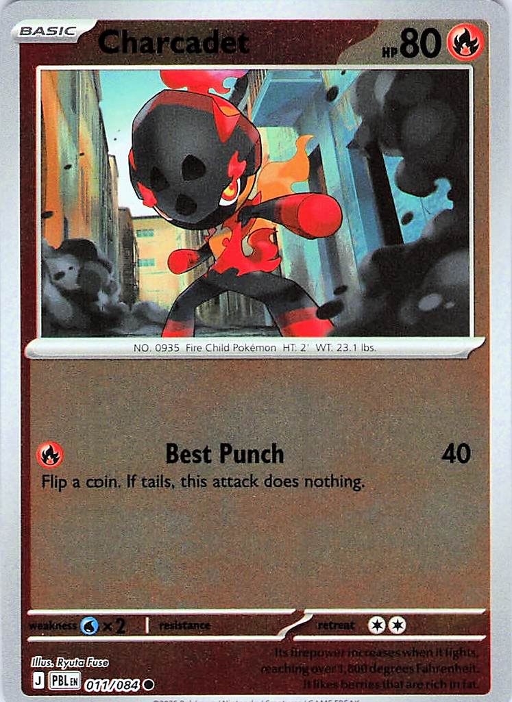 Charcadet Reverse Holo 011/084 Common ME05: Pitch Black Near Mint