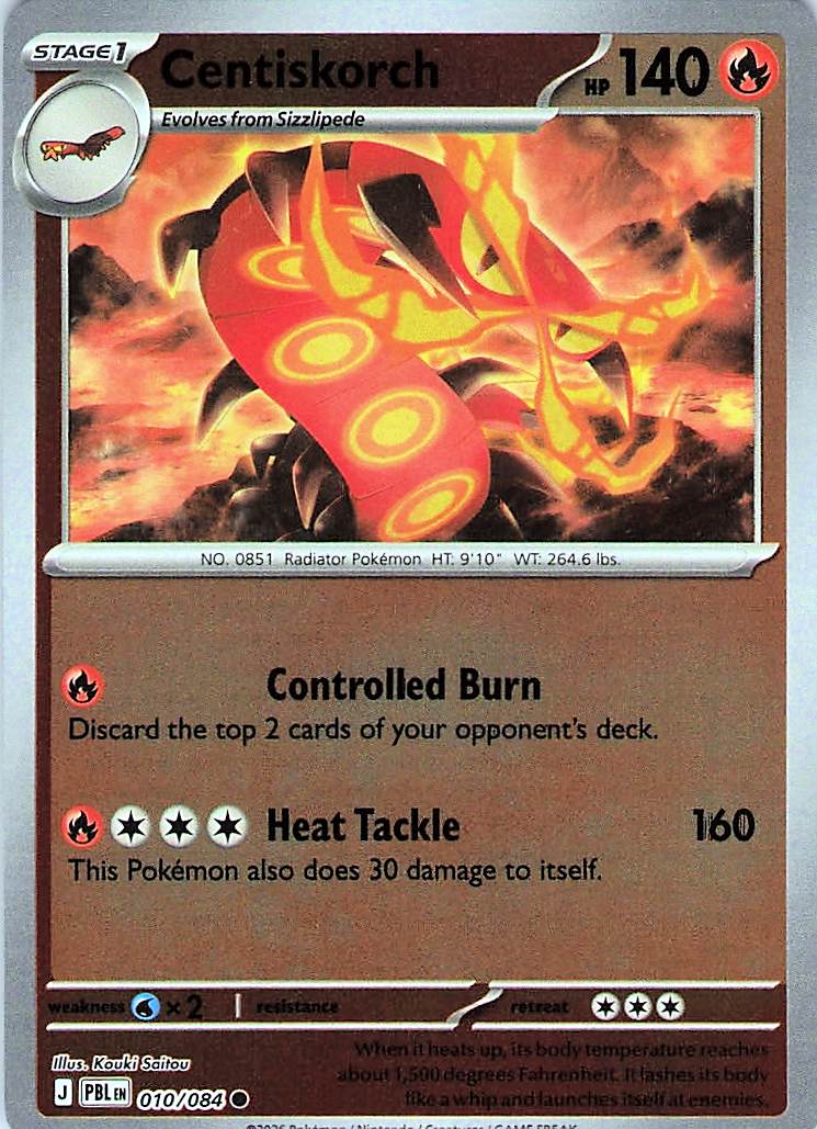 Centiskorch Reverse Holo 010/084 Common ME05: Pitch Black Near Mint