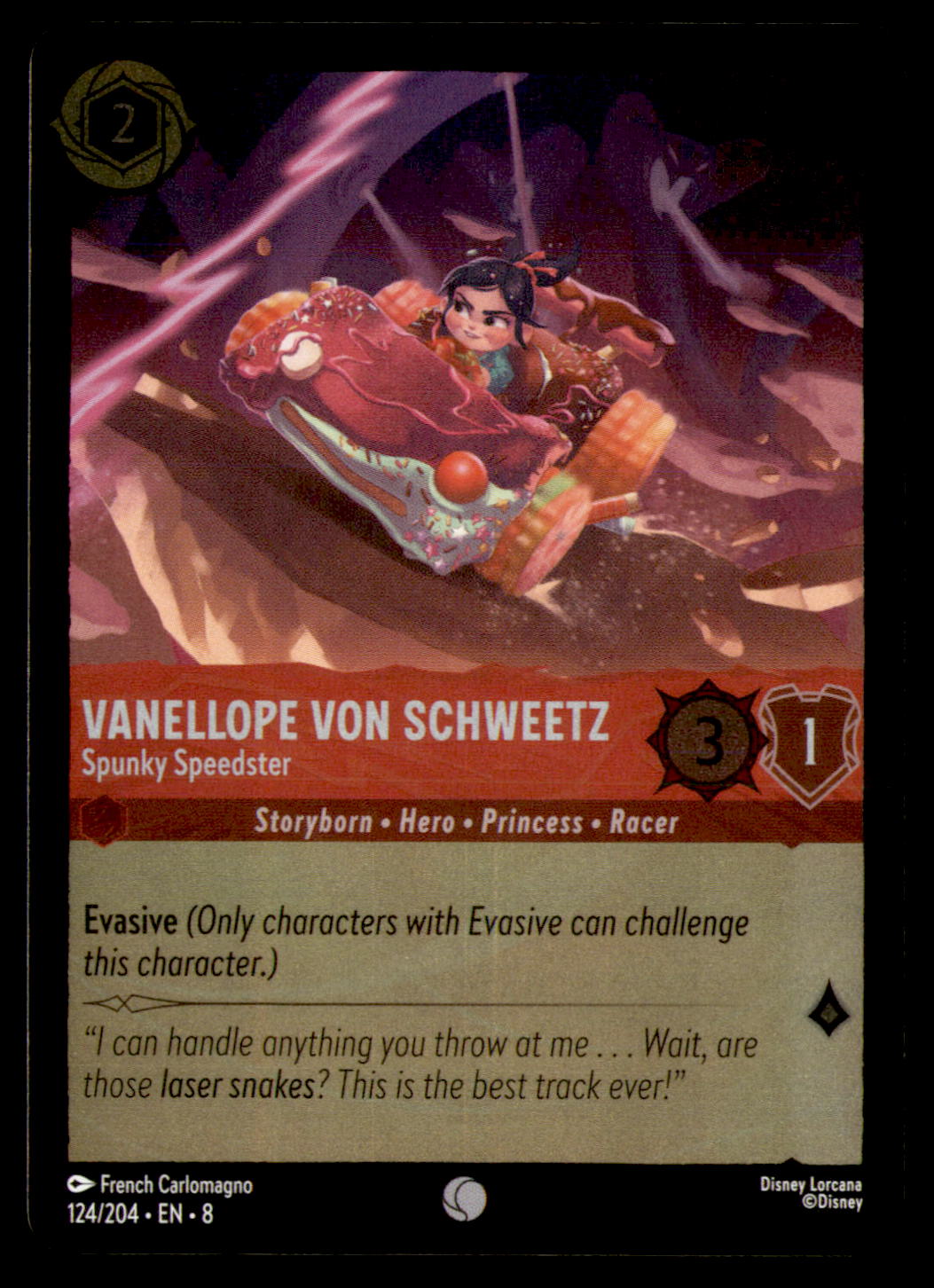 Vanellope Von Schweetz - Spunky Speedster Cold Foil Common Reign of Jafar 124