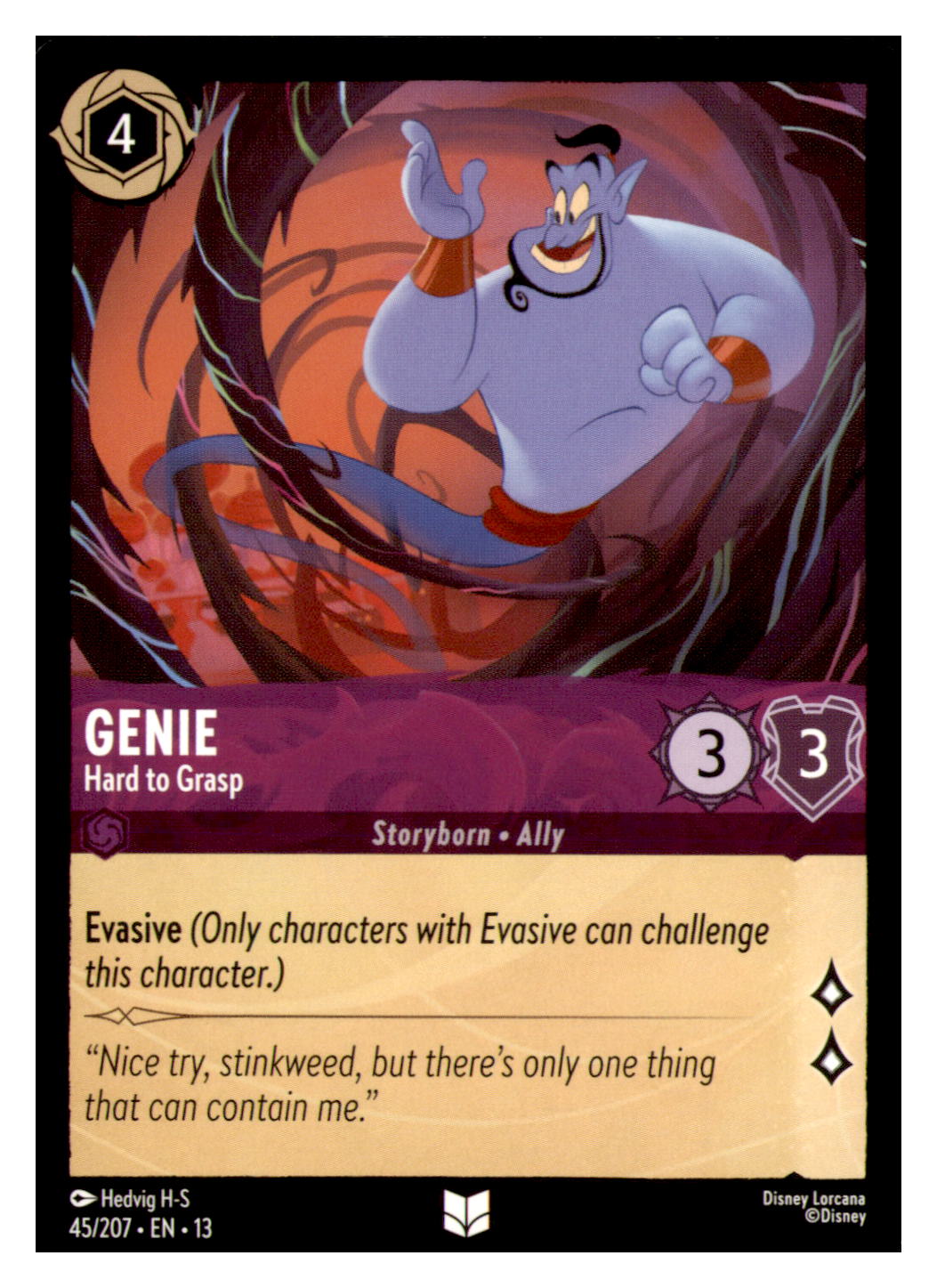 Genie - Hard to Grasp Uncommon Attack of the Vine! 45/207 NM