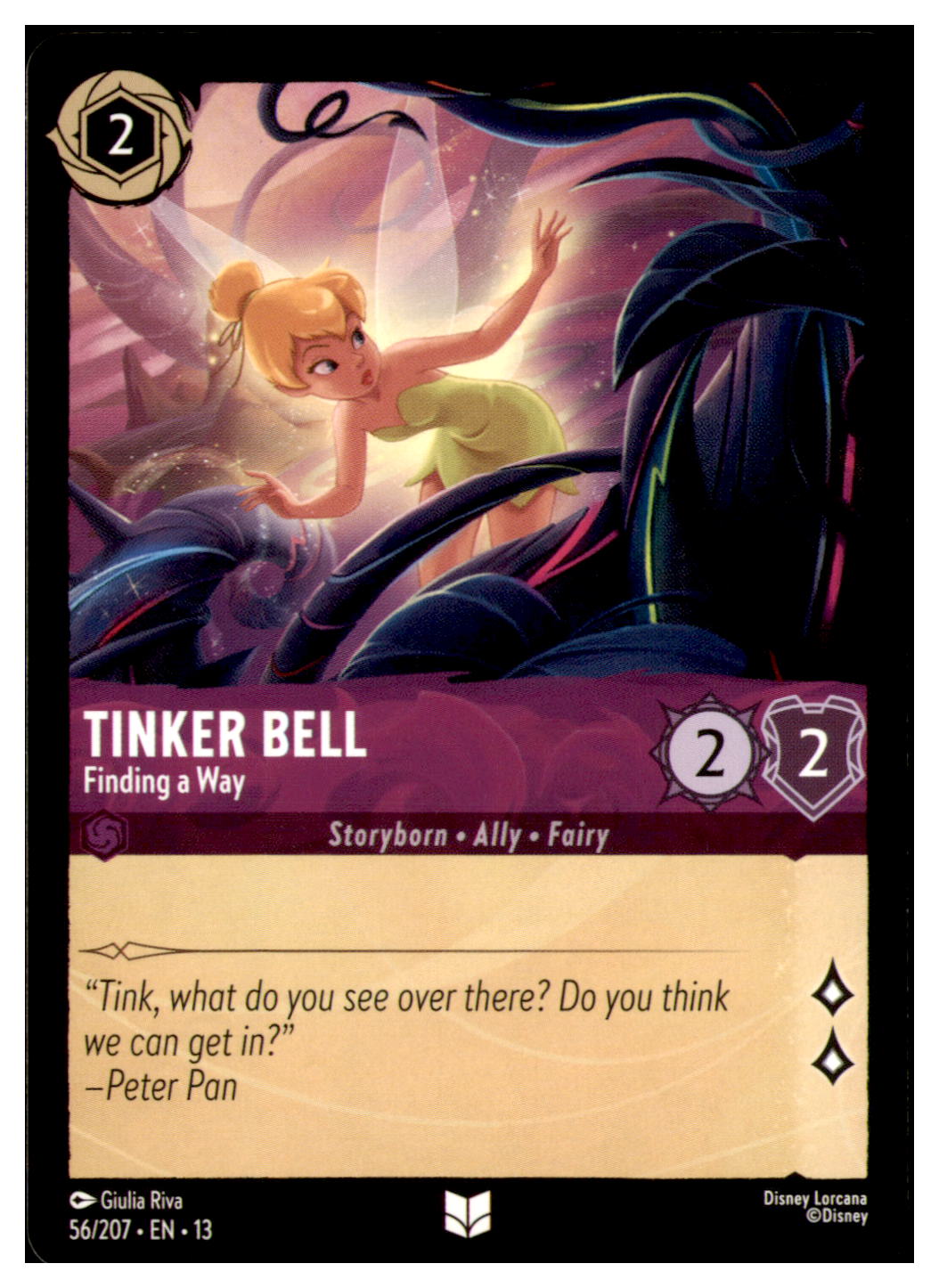 Tinker Bell - Finding a Way Uncommon Attack of the Vine! 56/207 NM