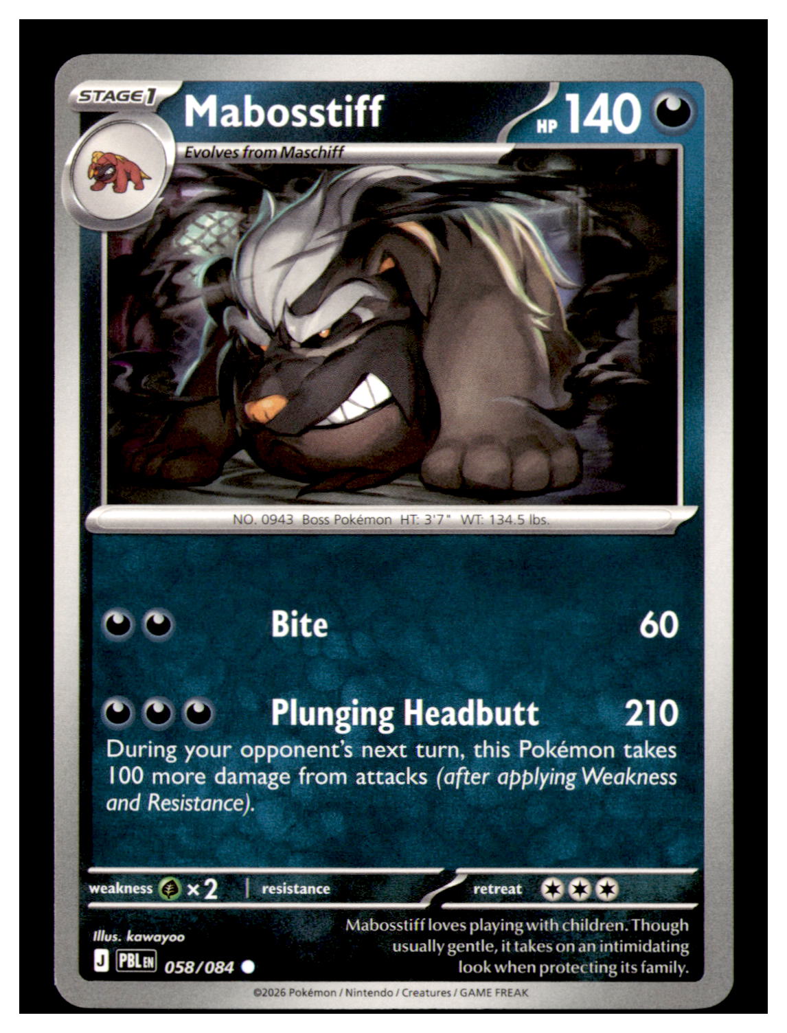 Mabosstiff Common ME05: Pitch Black 058/084 NM