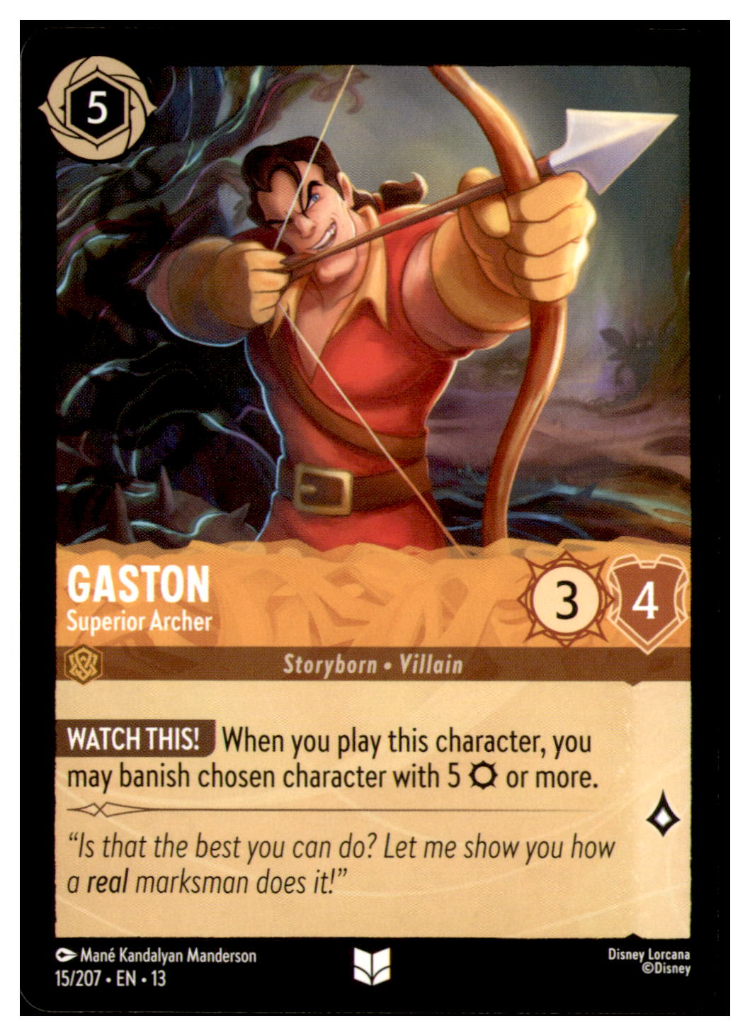 Gaston - Superior Archer Uncommon Attack of the Vine! 15/207 NM