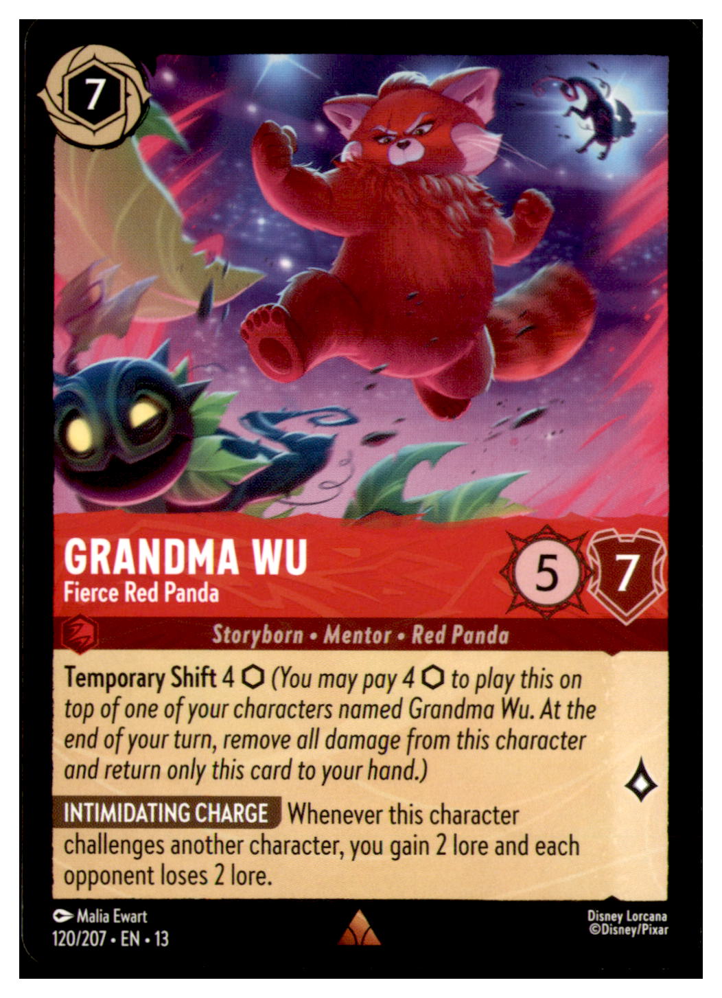 Grandma Wu - Fierce Red Panda Rare Attack of the Vine! 120/207 NM