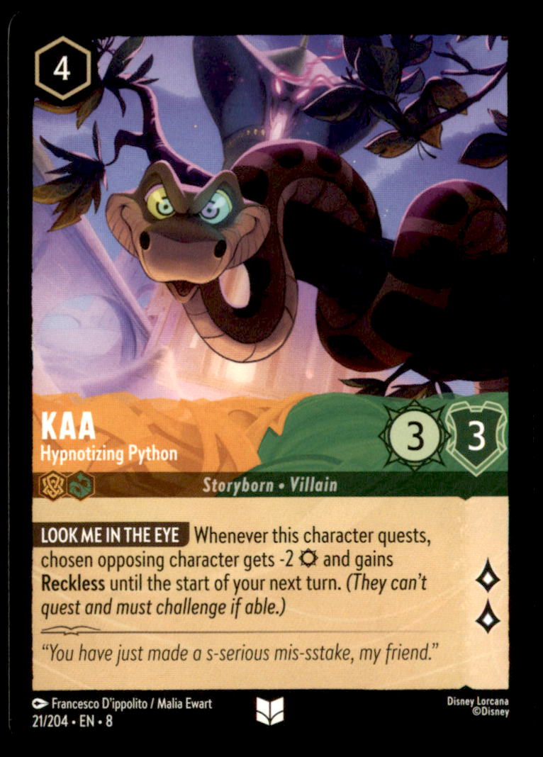 Kaa - Hypnotizing Python Uncommon Reign of Jafar 21/204 NM