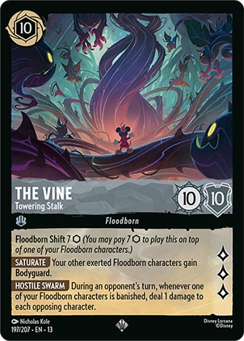 The Vine - Towering Stalk Cold Foil Super Rare Attack of the Vine! 197/207 NM