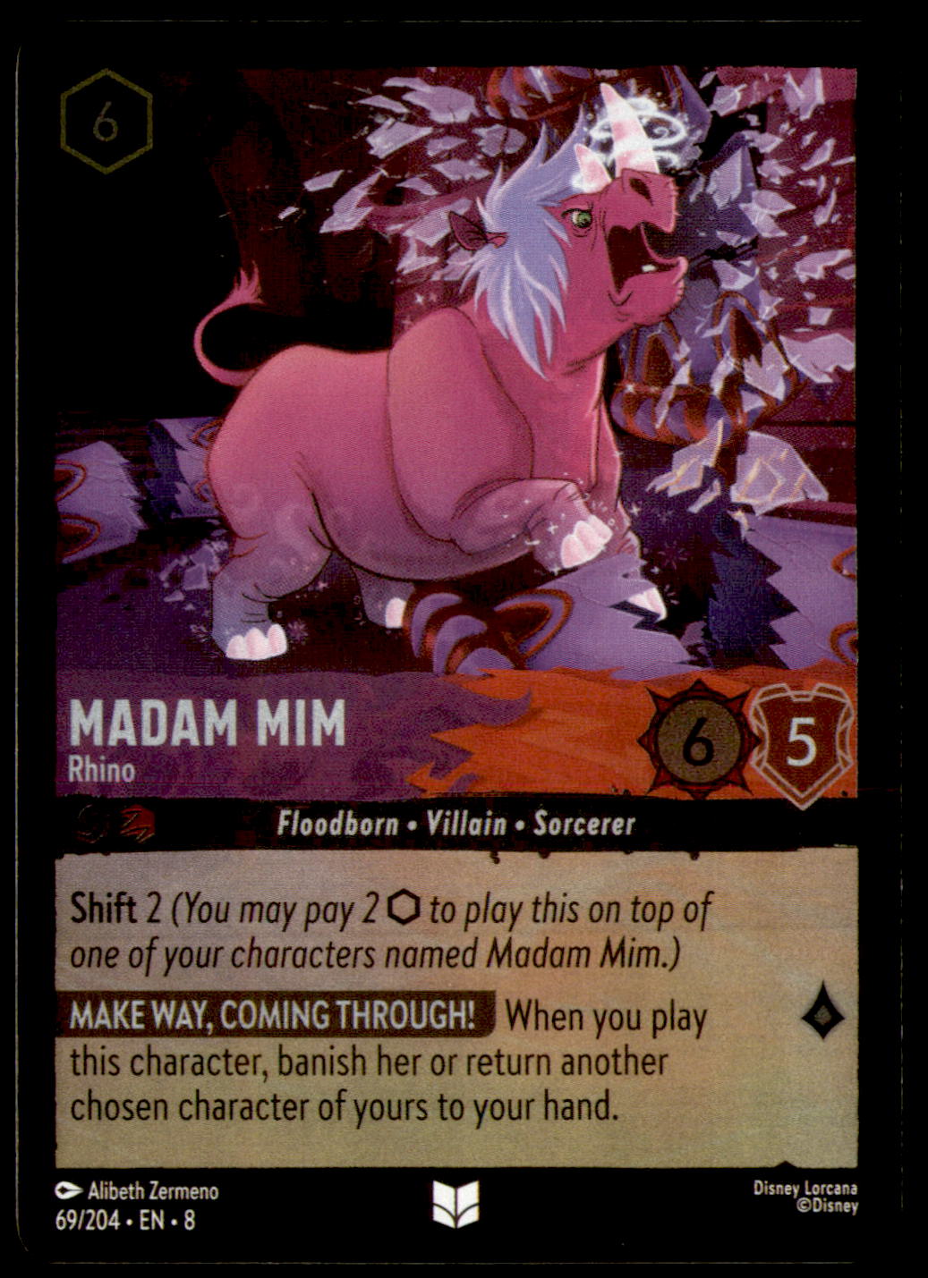 Madam Mim - Rhino Cold Foil Uncommon Reign of Jafar 69/204 NM