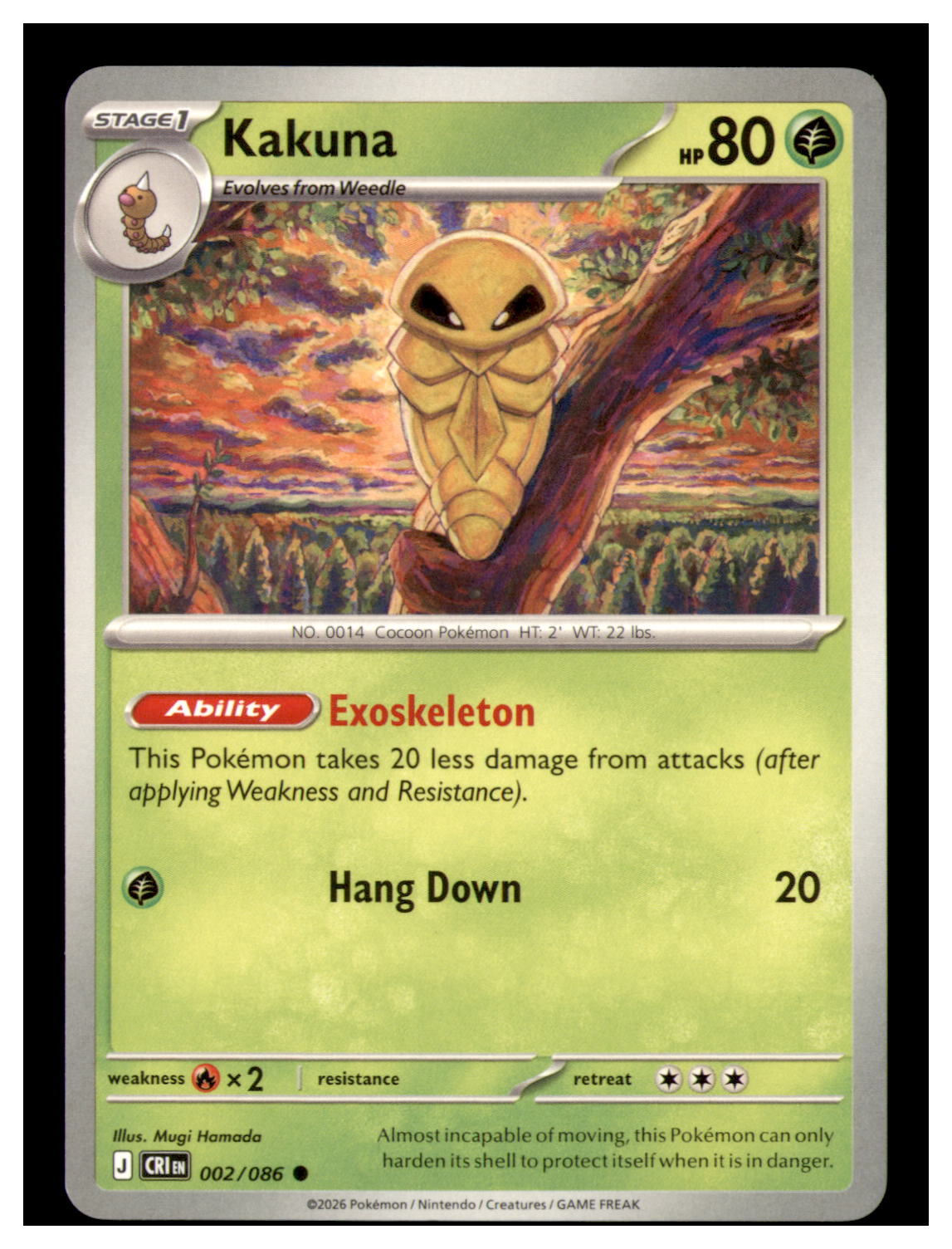 Kakuna Common ME04: Chaos Rising 002/086 NM