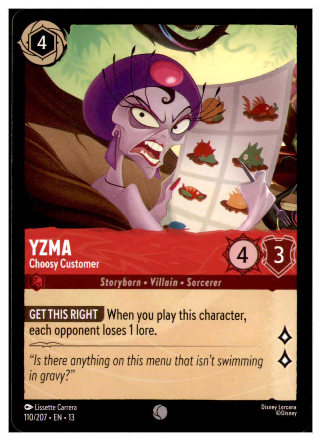 Yzma - Choosy Customer (Foil) Common Attack of the Vine! 110/207 NM