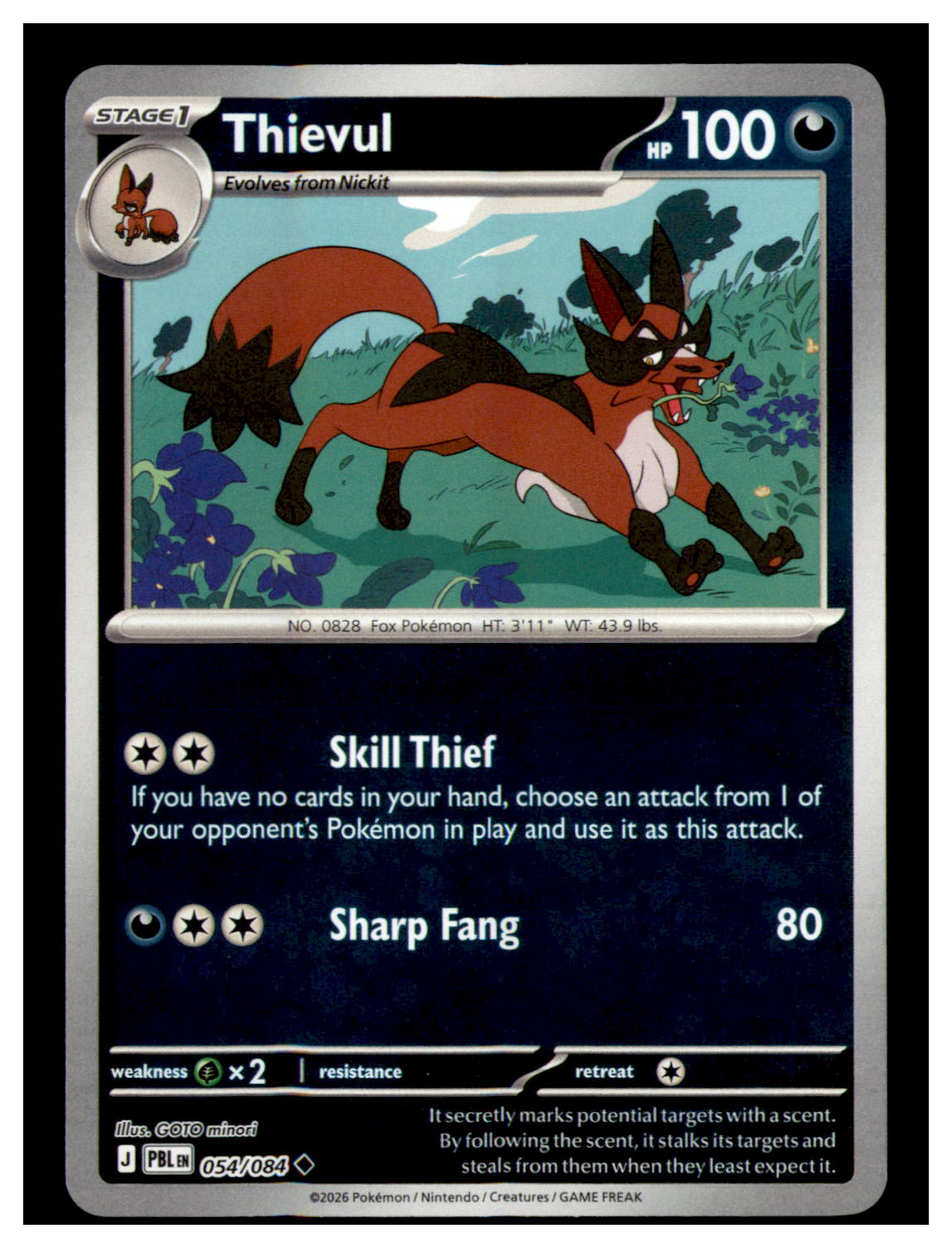 Thievul Reverse Holo Uncommon ME05: Pitch Black 054/084 NM