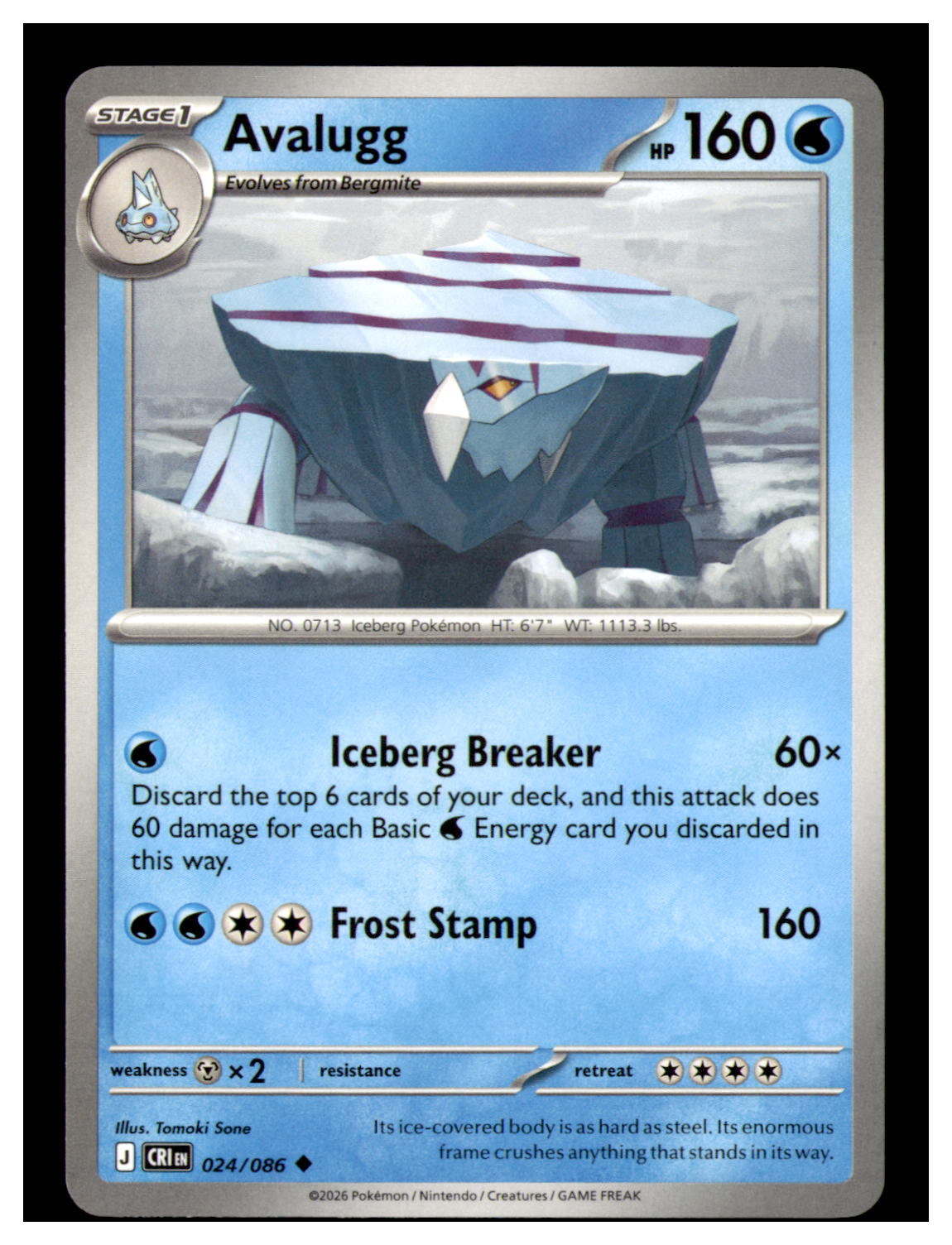 Avalugg Uncommon ME04: Chaos Rising 024/086 NM